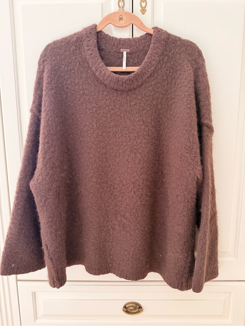Free People Plush Brown Crewneck Sweater